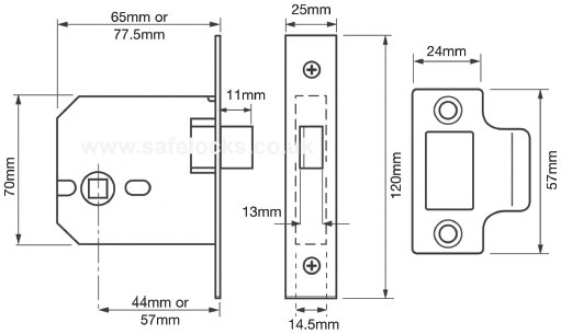 Union 2677 Mortice Latch